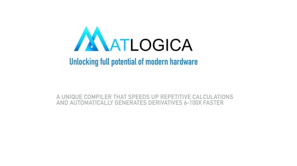 MatLogica Pitch Deck - Page 1