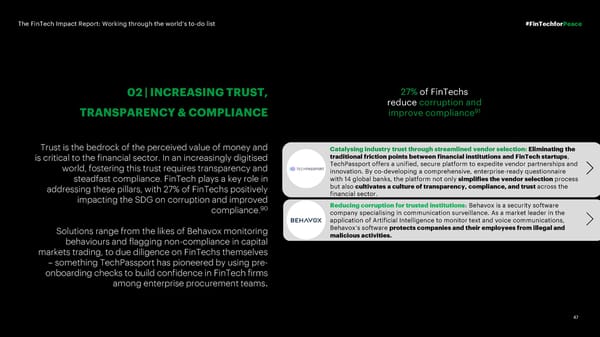 The FinTech Impact Report: Working through the world’s to-do list - Page 47